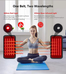 60 LEDs Red&Infrared Light Therapy Belt 850nm 660nm Back Burn Fat Wrap Slimming Machine Waist Heat Pad Full Body