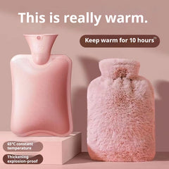 Winter Cute Hand Warmer Hot Water Bottle, 2000ml Plush Shoulder Warmer Hot Water Bag