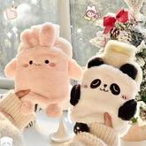 Kawaii Hot Water Bags Cute Plush Rubber Hand and Foot Belly Warmer Explosion-proof Hot Water Bottles for Women Period Pain