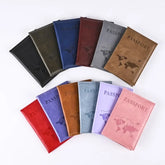 Solid Color Discoloration PU Leather Passport Holder Case Men Women Travel Ticket Passport Protective Cover ID Card Holder