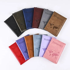 Solid Color Discoloration PU Leather Passport Holder Case Men Women Travel Ticket Passport Protective Cover ID Card Holder
