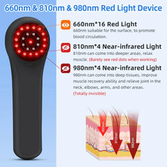 1760mW Cold Laser Therapy Device 660nm 810nm 980nm Handheld LLLT NIR Light Physiotherapy for Joint Muscle Pain Relief Home Use