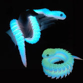 3D Printed Luminous Snake Movable Joint Simulation Snake Action Figures Home Office Desktop Ornament Birthday Gifts
