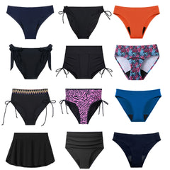 Menstrual Swimwear 4-Layer Leak Proof Period Panties High Waist Swimsuit Sexy Bikini Period Swim Bottoms Absorbent Beachwear