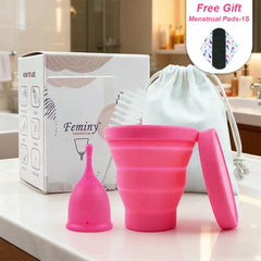Hypoallergenic Certified Menstrual Cup With Sterilizer Kit Soft Woman Period Cup Menstrual Silicone Medical Cycle Menstrual Bowl
