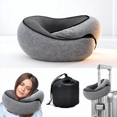SnailStyle Memory Foam Travel Neck Pillow – U-Shaped Adjustable Support Cushion for Travel & Nap Comfort