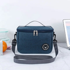 Insulated Bento Lunch Bag – Thickened Aluminum Foil Thermal Food Carrier with Shoulder Strap