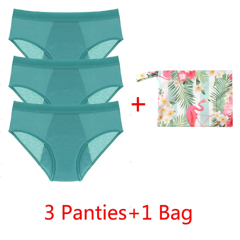 Bamboo Fiber Leak Proof Menstrual Panties Women Heavy Absorbency Four-layer Leakproof Women Period Underwear Menstrual Panties
