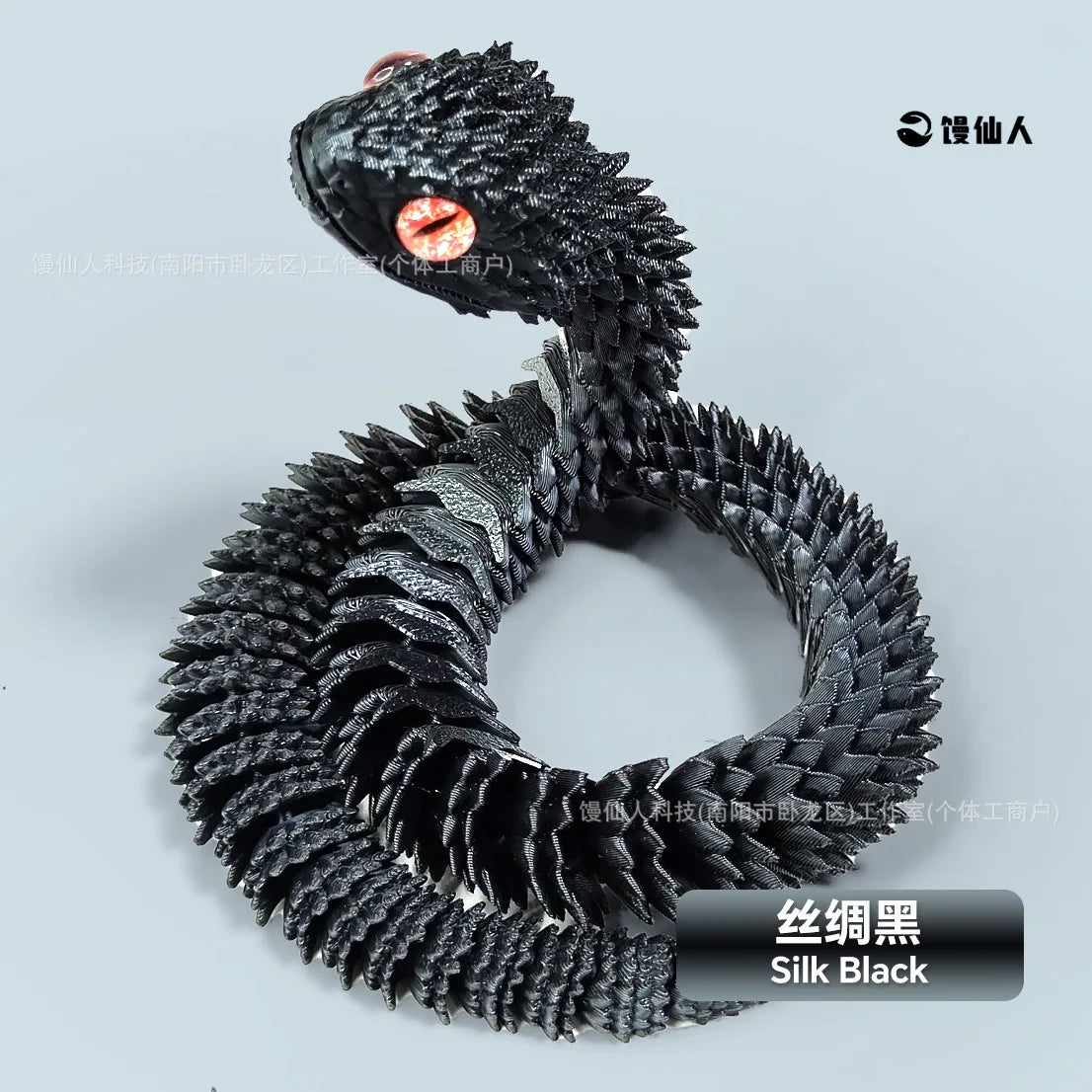 3D Printed Luminous Snake Movable Joint Simulation Snake Action Figures Home Office Desktop Ornament Birthday Gifts