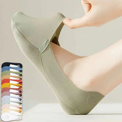 5 Pairs Women’s Ultra-Thin Invisible Socks – Breathable Non-Slip No-Show Boat Socks