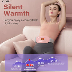 Heated Period Pain Relief Device Portable Rechargeable Abdominal Massage Belt with Smart Temperature Control for Lady Women