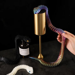 3D Printed Luminous Snake Movable Joint Simulation Snake Action Figures Home Office Desktop Ornament Birthday Gifts