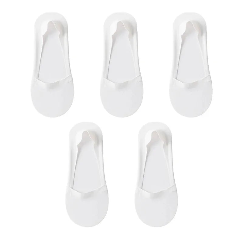 5 Pairs Women’s Ultra-Thin Invisible Socks – Breathable Non-Slip No-Show Boat Socks