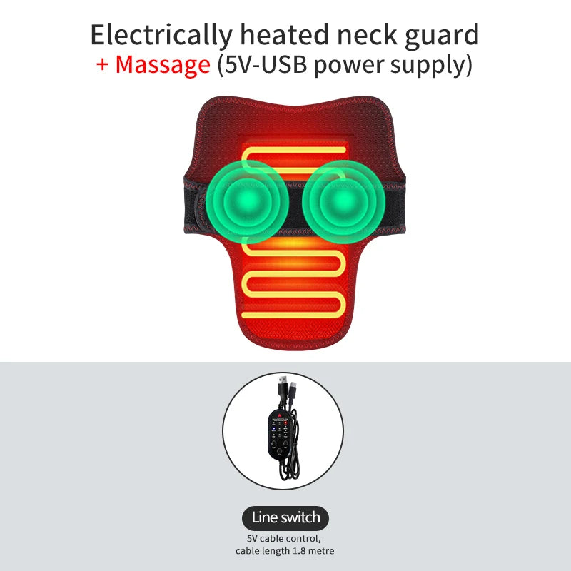 Electric Heating Neck Wrap -3-Gear Massage & Timer,Relieves Cervical Neck Pain/Stiffness,For Joint Warmth & Boost Blood Flow