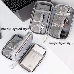Multi-layer Digital Accessory Storage Bag Dust Proof Power Supply Hard Disk Protective Cover Power Bank Data Cable Storage Bag