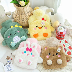 Lovely Cartoon Hand Po Warm Water Bottle 400ml Hot Water Bottles Portable Hand Warmer Girls Pocket Hand Feet Hot Water Bag