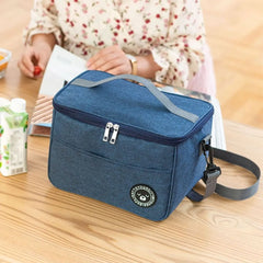 Insulated Bento Lunch Bag – Thickened Aluminum Foil Thermal Food Carrier with Shoulder Strap