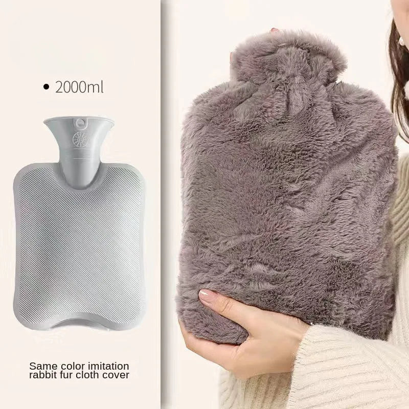 Winter Cute Hand Warmer Hot Water Bottle, 2000ml Plush Shoulder Warmer Hot Water Bag