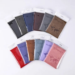 Solid Color Discoloration PU Leather Passport Holder Case Men Women Travel Ticket Passport Protective Cover ID Card Holder