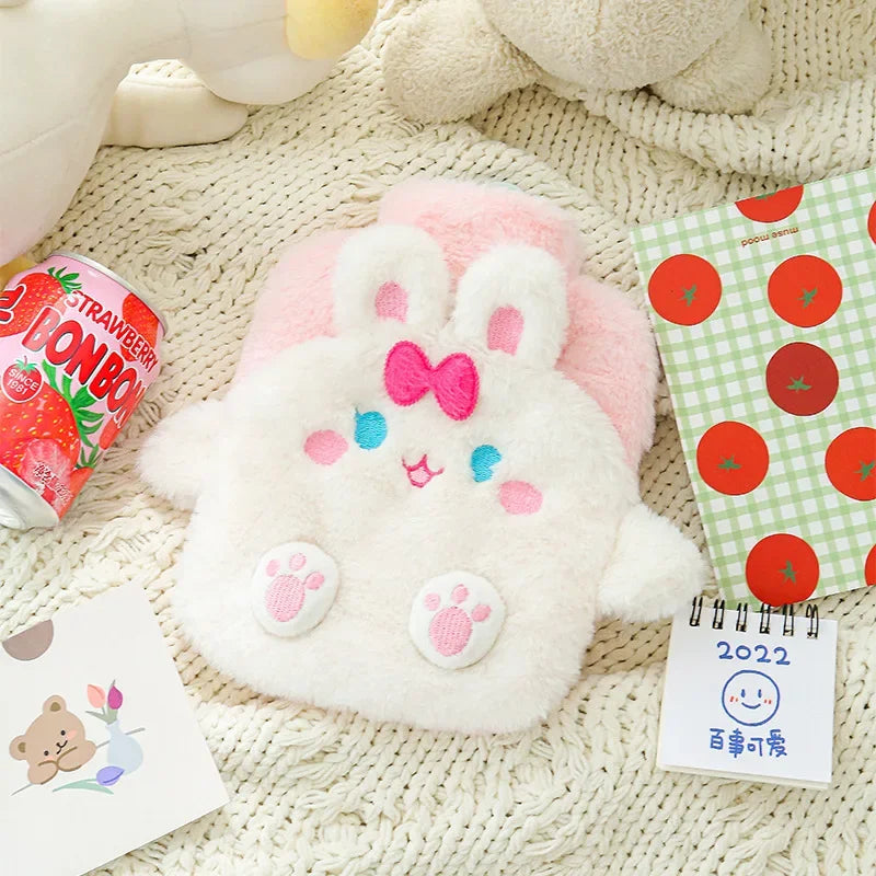 Lovely Cartoon Hand Po Warm Water Bottle 400ml Hot Water Bottles Portable Hand Warmer Girls Pocket Hand Feet Hot Water Bag