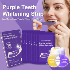 Purple Teeth Whitening Strip No Sensitive Teeth Bleaching Strip Colour Corrector Instant Teeth Clean Strip,At-Home Teeth Whiter