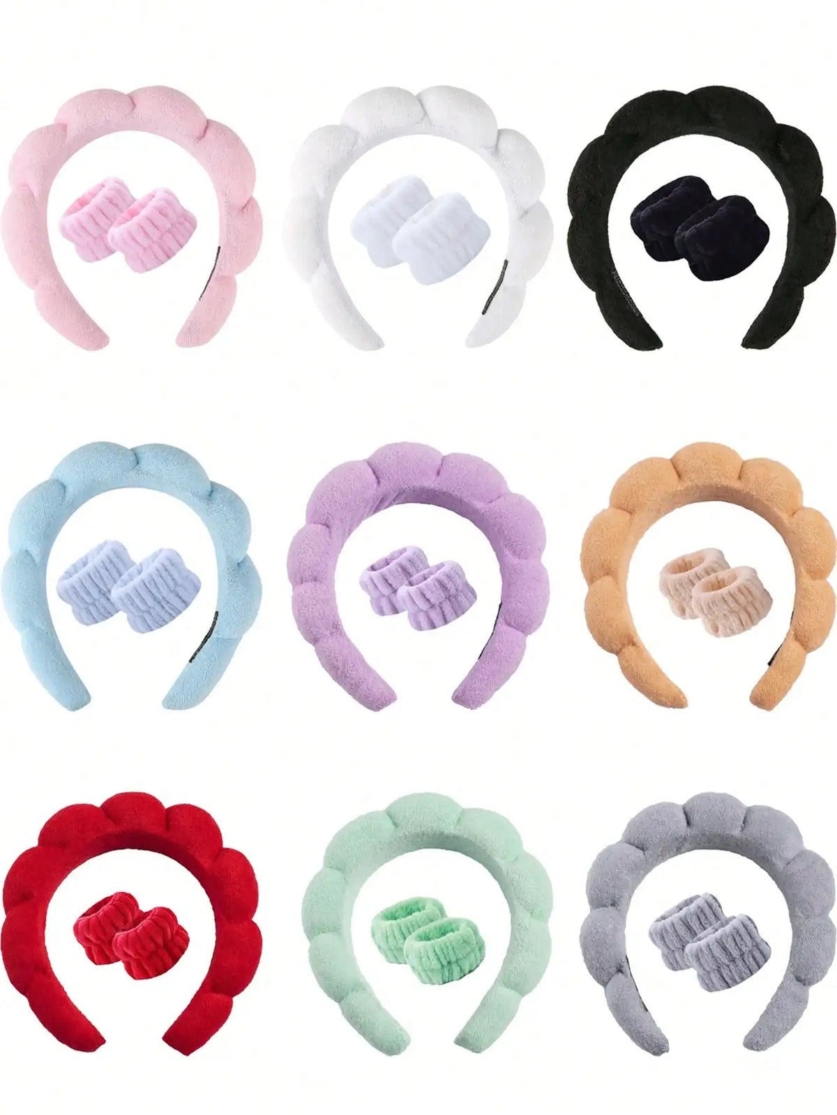 6pcs Women SPA Accessories Set, 7 Color Options - Soft Linen Material Includes Flower Hair Clips
