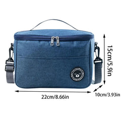 Insulated Bento Lunch Bag – Thickened Aluminum Foil Thermal Food Carrier with Shoulder Strap