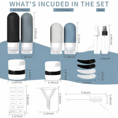 17/4Pcs Travel Bottles Set Leak-Proof Container Portable Refillable Toiletries Shampoo Conditioner Lotion Liquid Empty Bottles