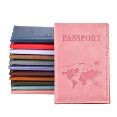 Solid Color Discoloration PU Leather Passport Holder Case Men Women Travel Ticket Passport Protective Cover ID Card Holder